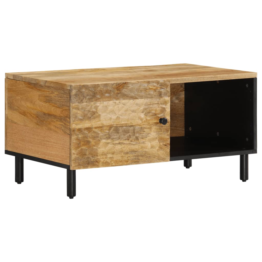 vidaXL Mesa de centro de madera maciza de mango 80x50x40 cm