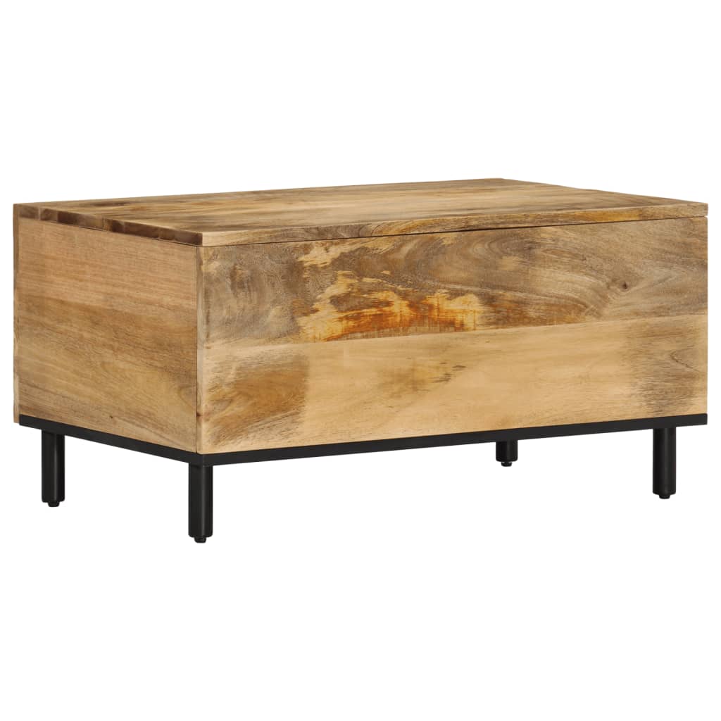 vidaXL Mesa de centro de madera maciza de mango 80x50x40 cm