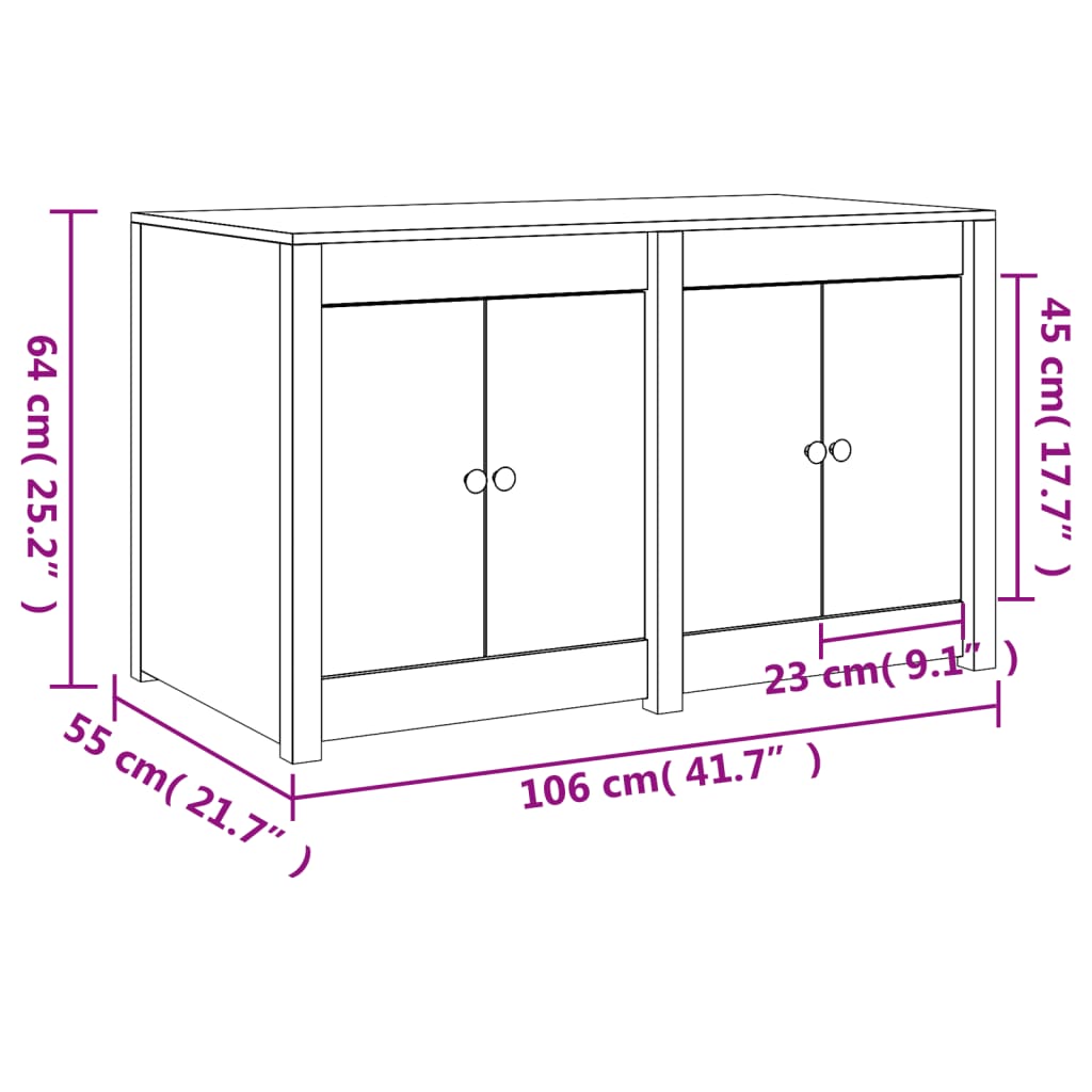 vidaXL Mueble de cocina de exterior madera maciza de pino 106x55x64 cm