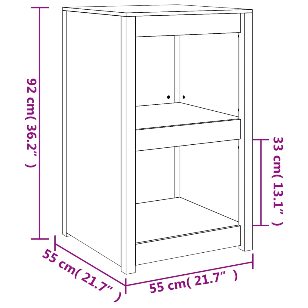 vidaXL Mueble de cocina de exterior madera maciza Douglas 55x55x92 cm