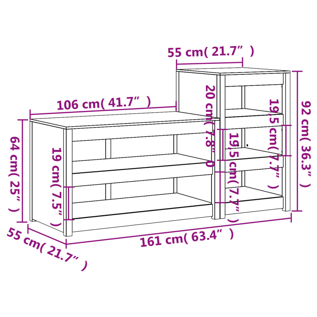 vidaXL Muebles de cocina de exterior 2 pzas madera maciza pino blanco