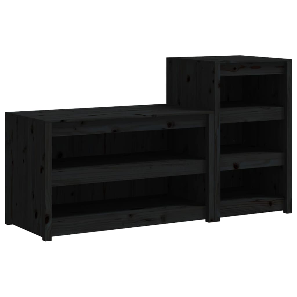 vidaXL Muebles de cocina de exterior 2 pzas madera maciza pino negro