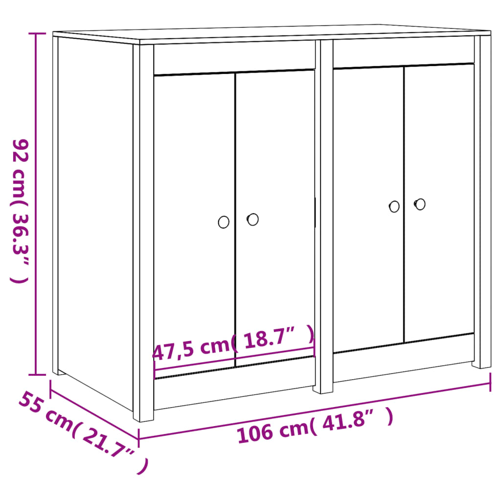 vidaXL Armario de cocina de exterior madera maciza de pino