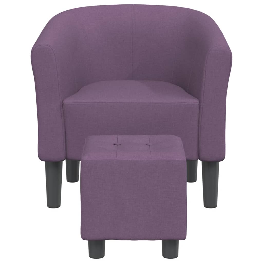 vidaXL Sillón con taburete tela morado