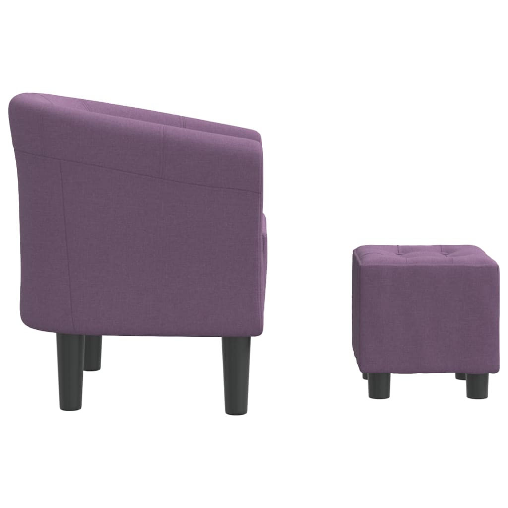 vidaXL Sillón con taburete tela morado