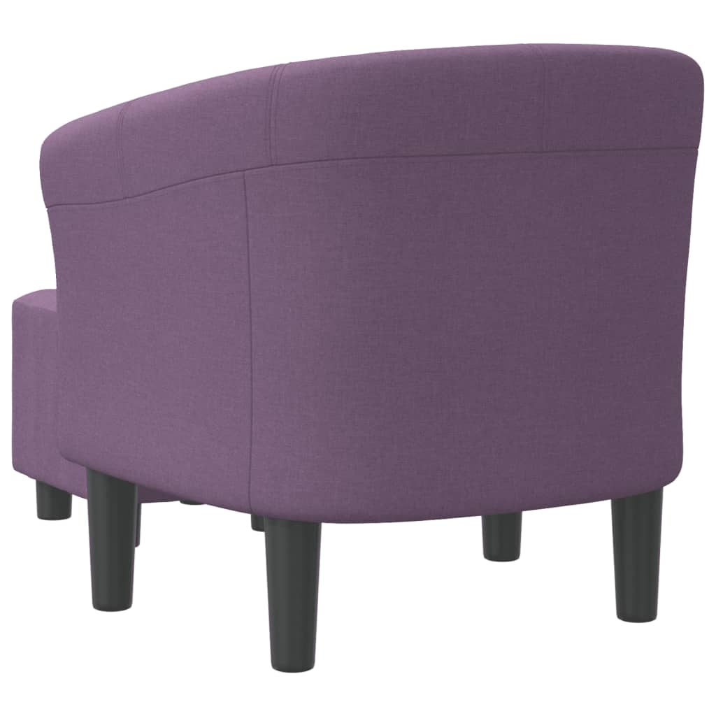 vidaXL Sillón con taburete tela morado