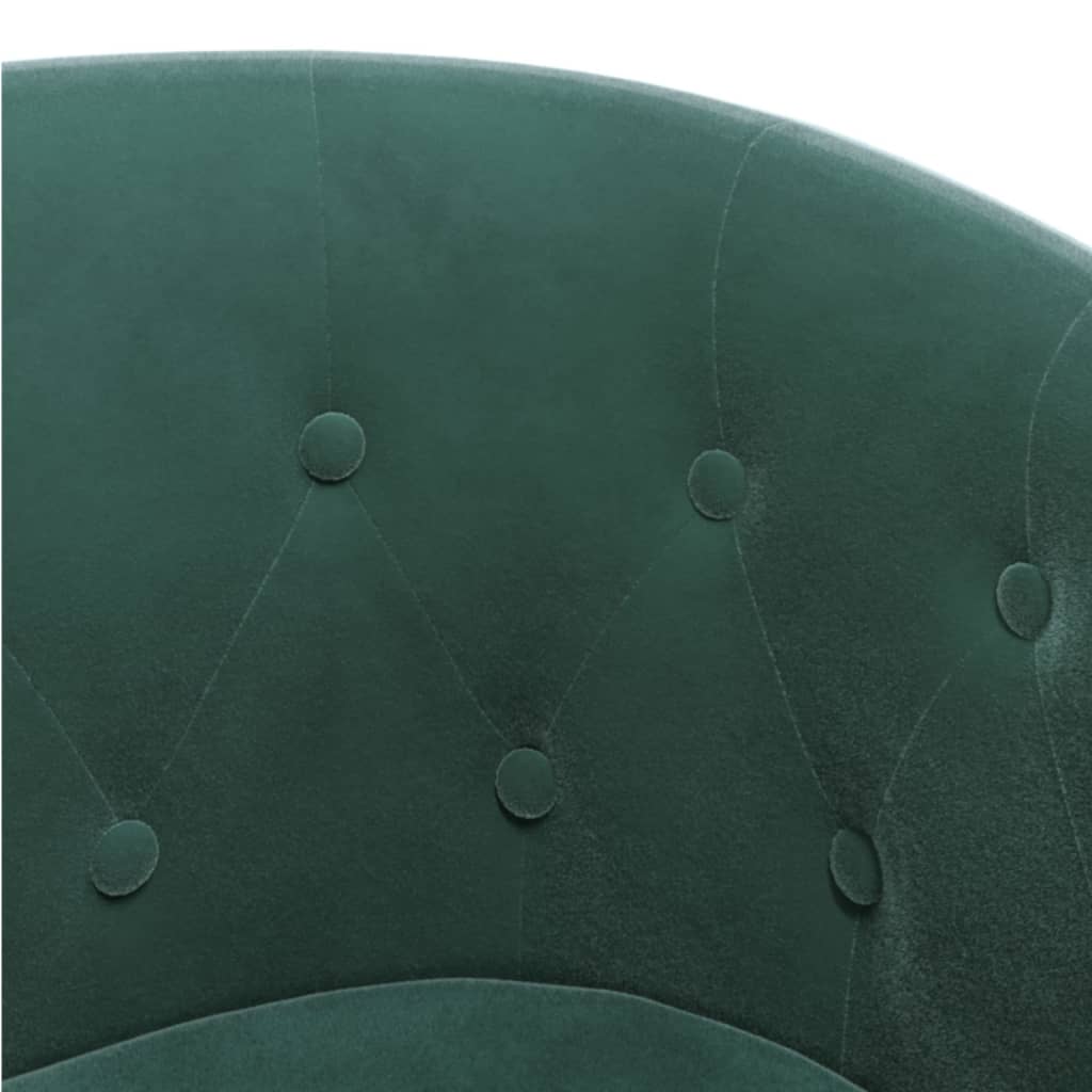 vidaXL Sillón con taburete terciopelo verde oscuro