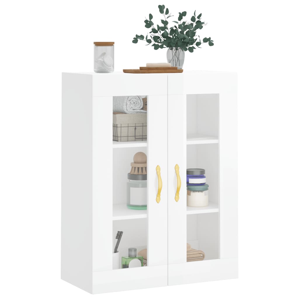 vidaXL Armario de pared blanco brillante 69,5x34x90 cm