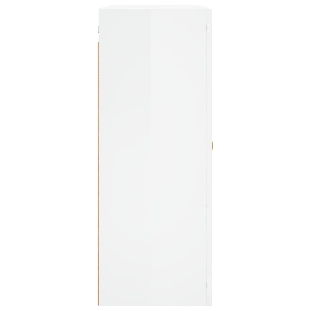 vidaXL Armario de pared blanco brillante 69,5x34x90 cm