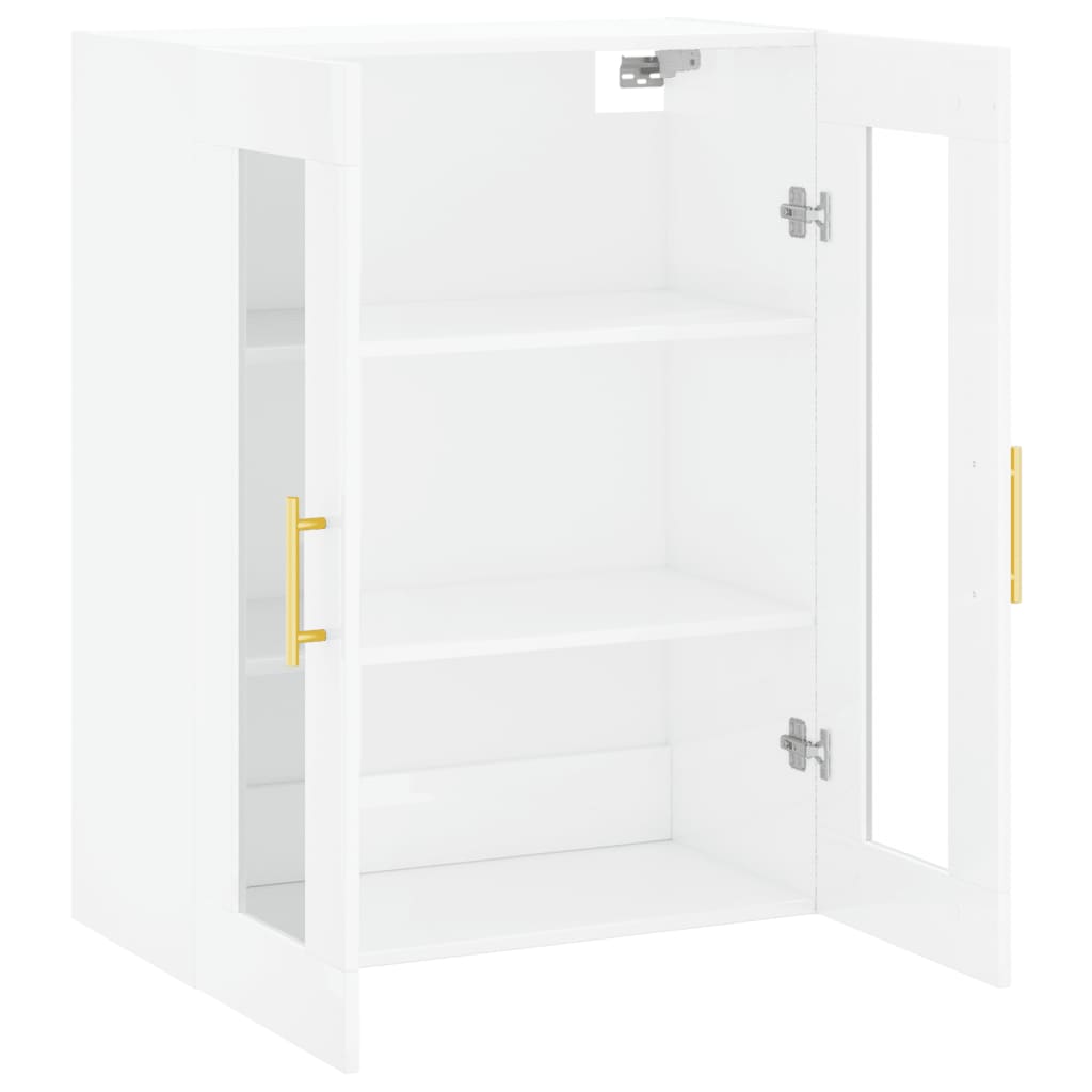 vidaXL Armario de pared blanco brillante 69,5x34x90 cm