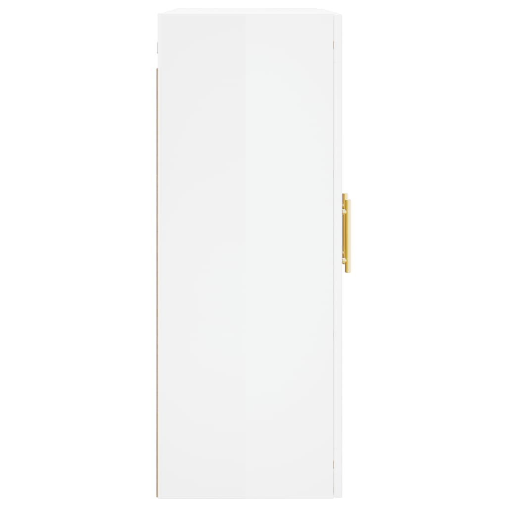 vidaXL Armario de pared blanco brillante 69,5x34x90 cm