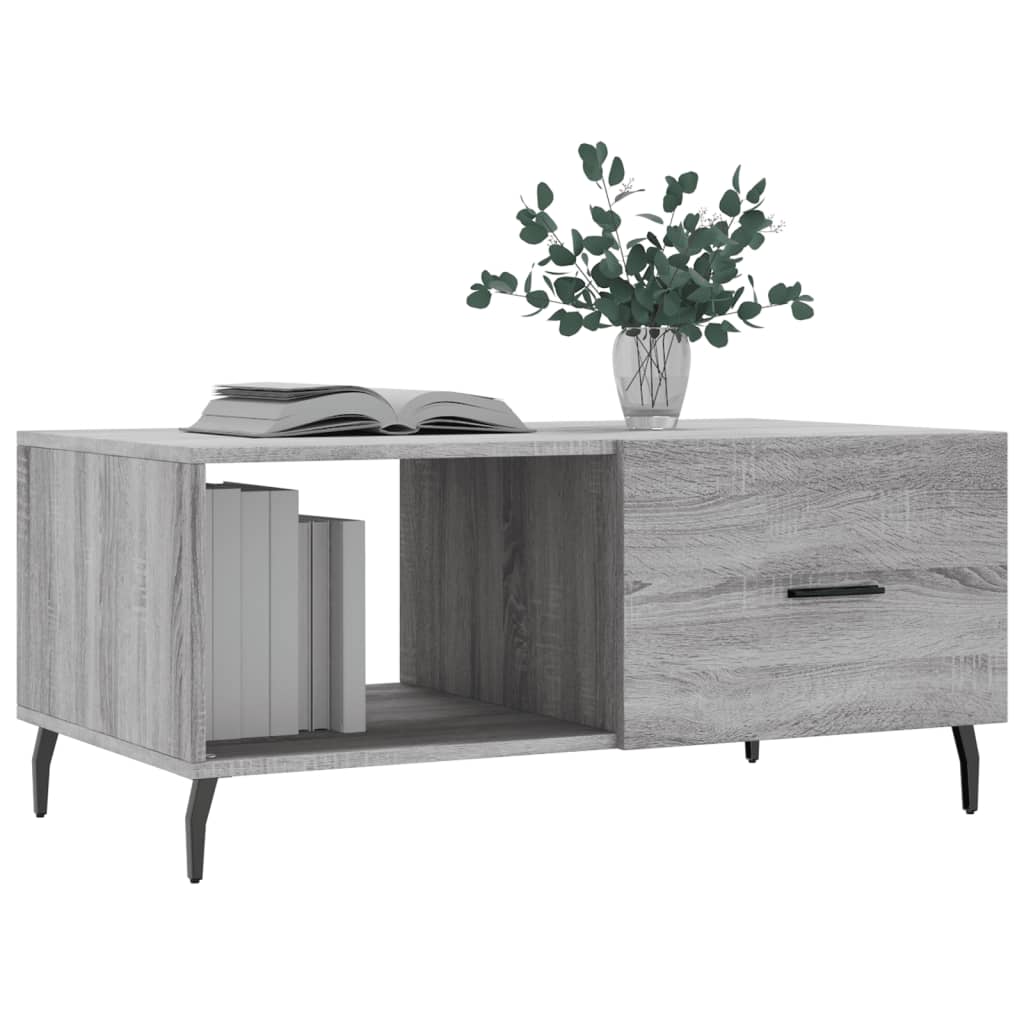 vidaXL Mesa de centro madera contrachapada gris Sonoma 90x50x40 cm