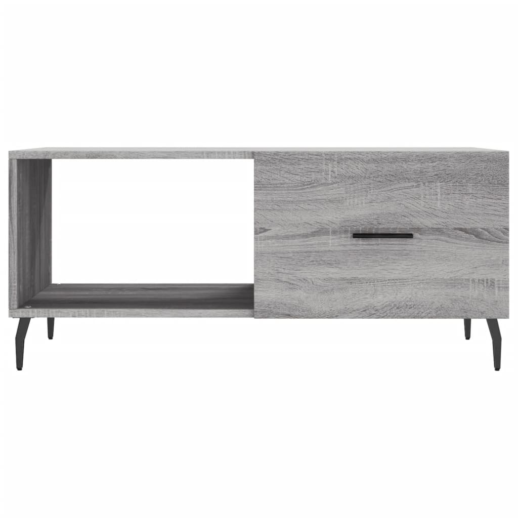 vidaXL Mesa de centro madera contrachapada gris Sonoma 90x50x40 cm