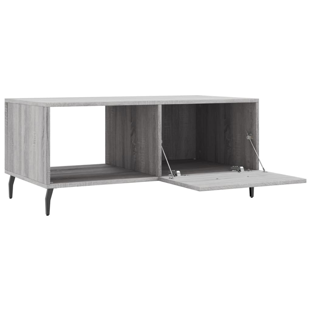 vidaXL Mesa de centro madera contrachapada gris Sonoma 90x50x40 cm