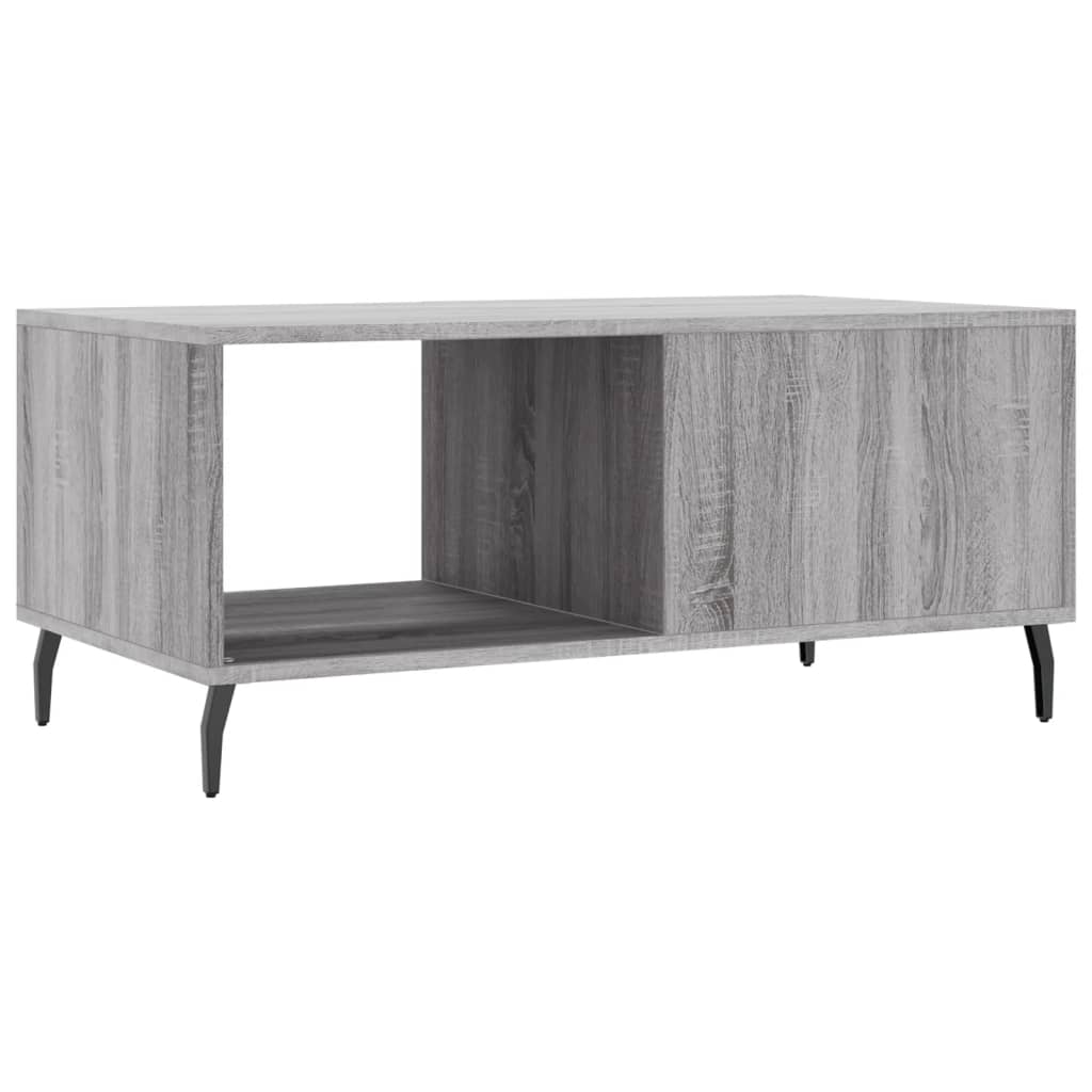 vidaXL Mesa de centro madera contrachapada gris Sonoma 90x50x40 cm