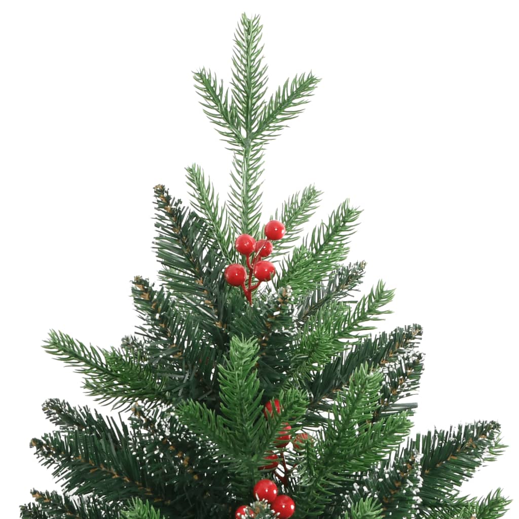 vidaXL Árbol de Navidad artificial con bisagras y frutos rojos 120 cm