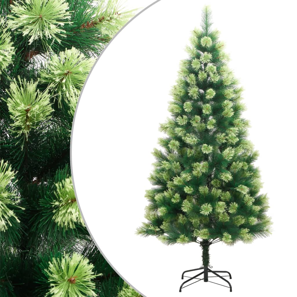 vidaXL Árbol de Navidad artificial con bisagras y soporte 120 cm