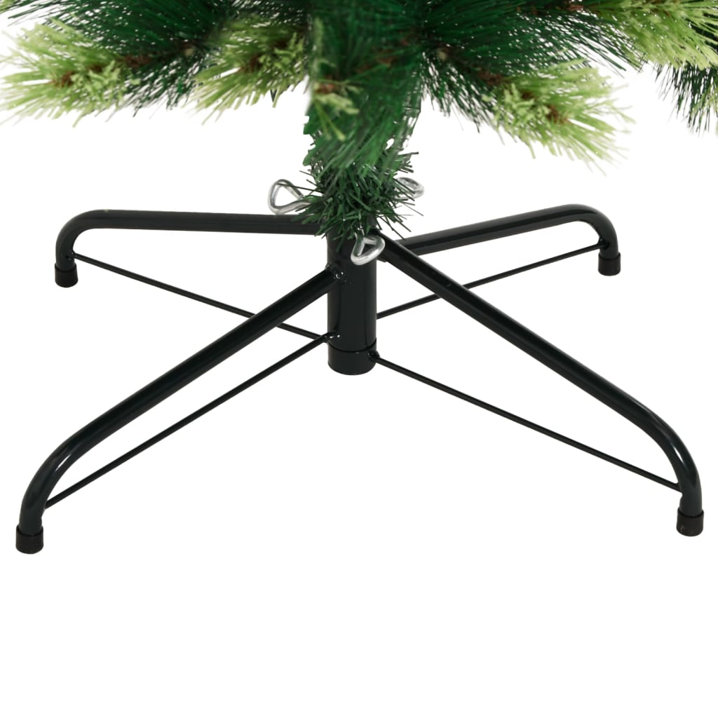 vidaXL Árbol de Navidad artificial con bisagras y soporte 120 cm