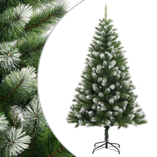 vidaXL Árbol de Navidad artificial con bisagras y nieve flocada 180 cm