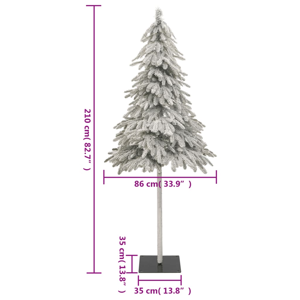 vidaXL Árbol de Navidad artificial con nieve 210 cm