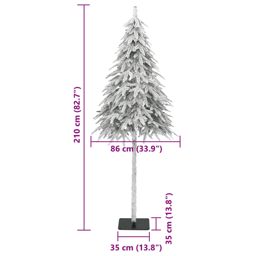 vidaXL Árbol de Navidad artificial con nieve 210 cm