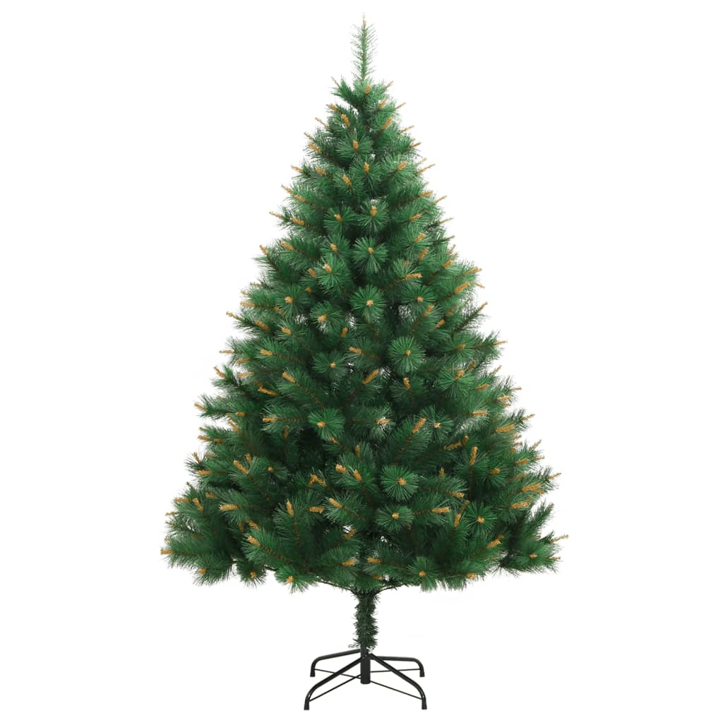 vidaXL Árbol de Navidad artificial con bisagras y soporte 120 cm