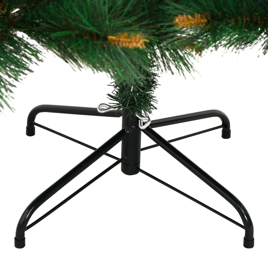 vidaXL Árbol de Navidad artificial con bisagras y soporte 120 cm