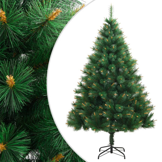 vidaXL Árbol de Navidad artificial con bisagras y soporte 150 cm