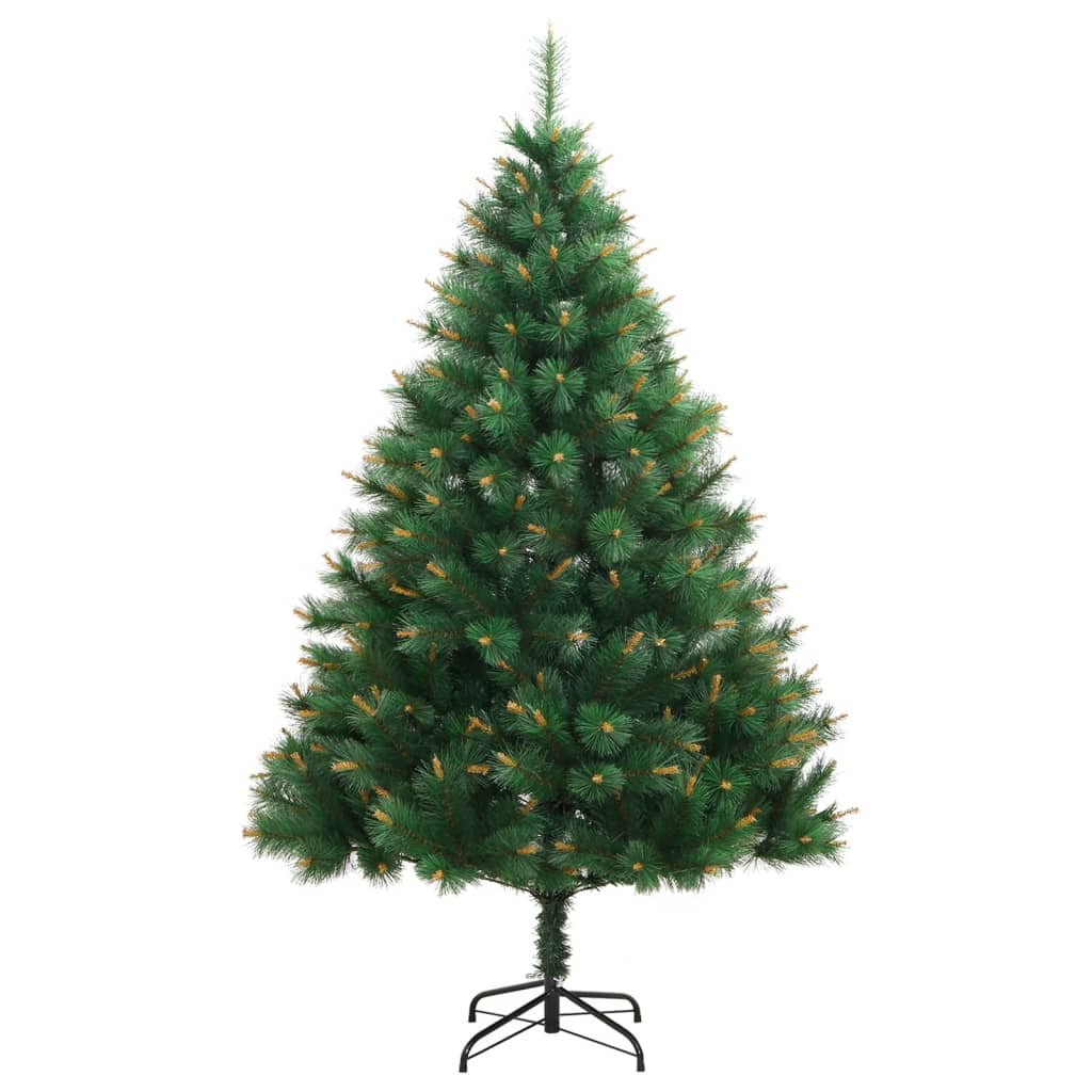 vidaXL Árbol de Navidad artificial con bisagras y soporte 180 cm