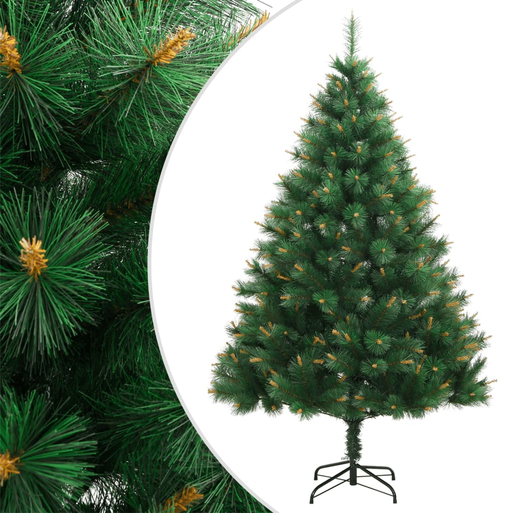 vidaXL Árbol de Navidad artificial con bisagras y soporte 240 cm