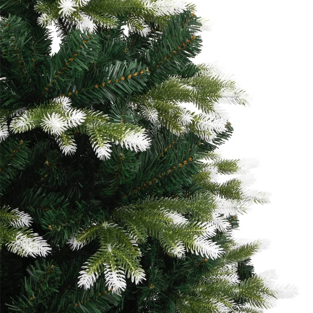 vidaXL Árbol de Navidad artificial con bisagras y nieve flocada 120 cm