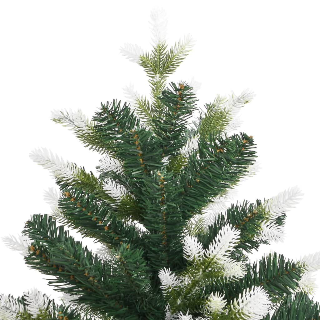 vidaXL Árbol de Navidad artificial con bisagras y nieve flocada 120 cm