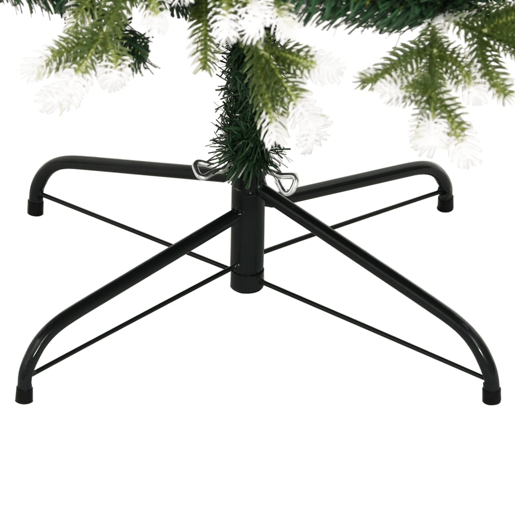 vidaXL Árbol de Navidad artificial con bisagras y nieve flocada 120 cm