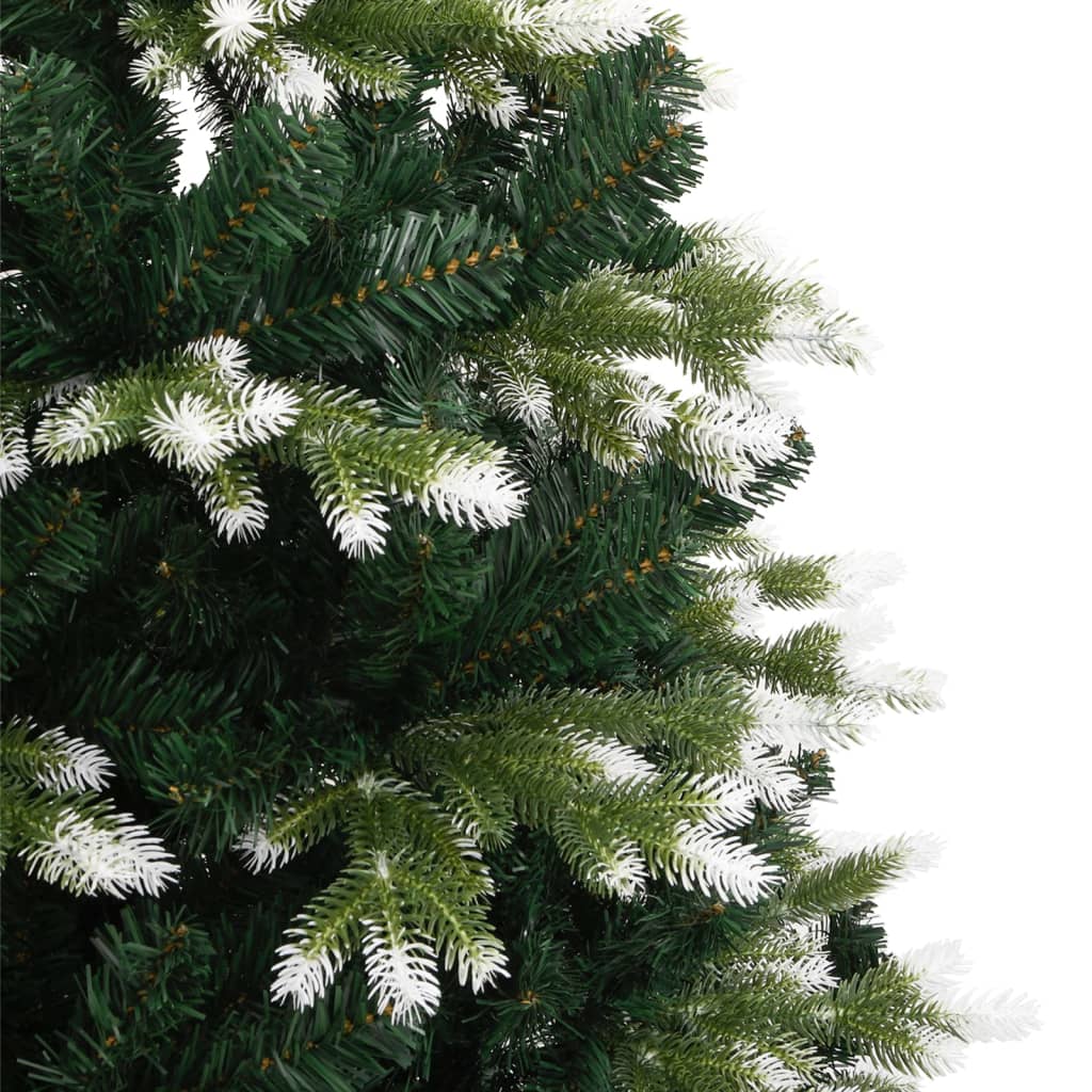 vidaXL Árbol de Navidad artificial con bisagras y nieve flocada 150 cm