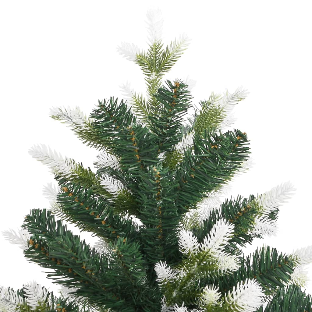 vidaXL Árbol de Navidad artificial con bisagras y nieve flocada 150 cm