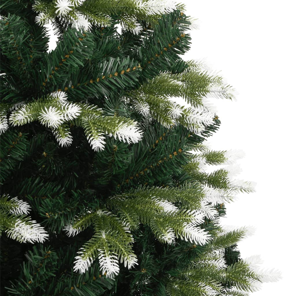 vidaXL Árbol de Navidad artificial con bisagras y nieve flocada 180 cm