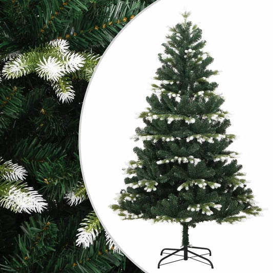 vidaXL Árbol de Navidad artificial con bisagras y nieve flocada 240 cm