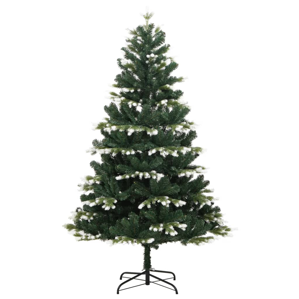 vidaXL Árbol de Navidad artificial con bisagras y nieve flocada 240 cm