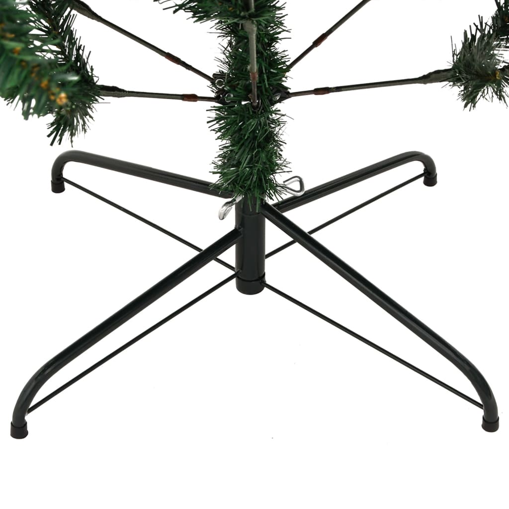 vidaXL Árbol de Navidad artificial con bisagras y soporte 120 cm