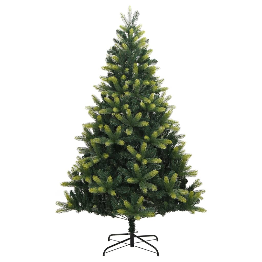 vidaXL Árbol de Navidad artificial con bisagras y soporte 150 cm