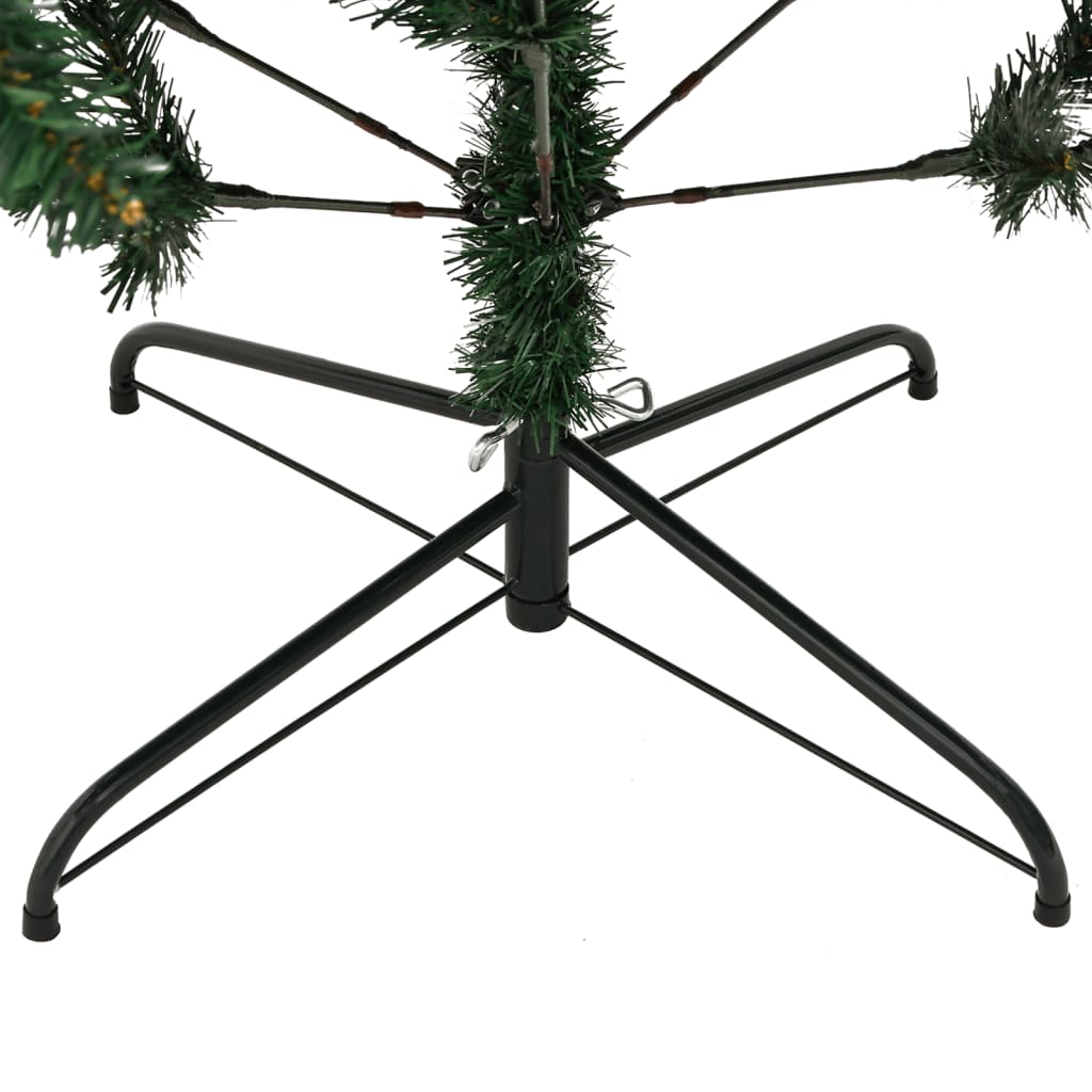 vidaXL Árbol de Navidad artificial con bisagras y soporte 150 cm