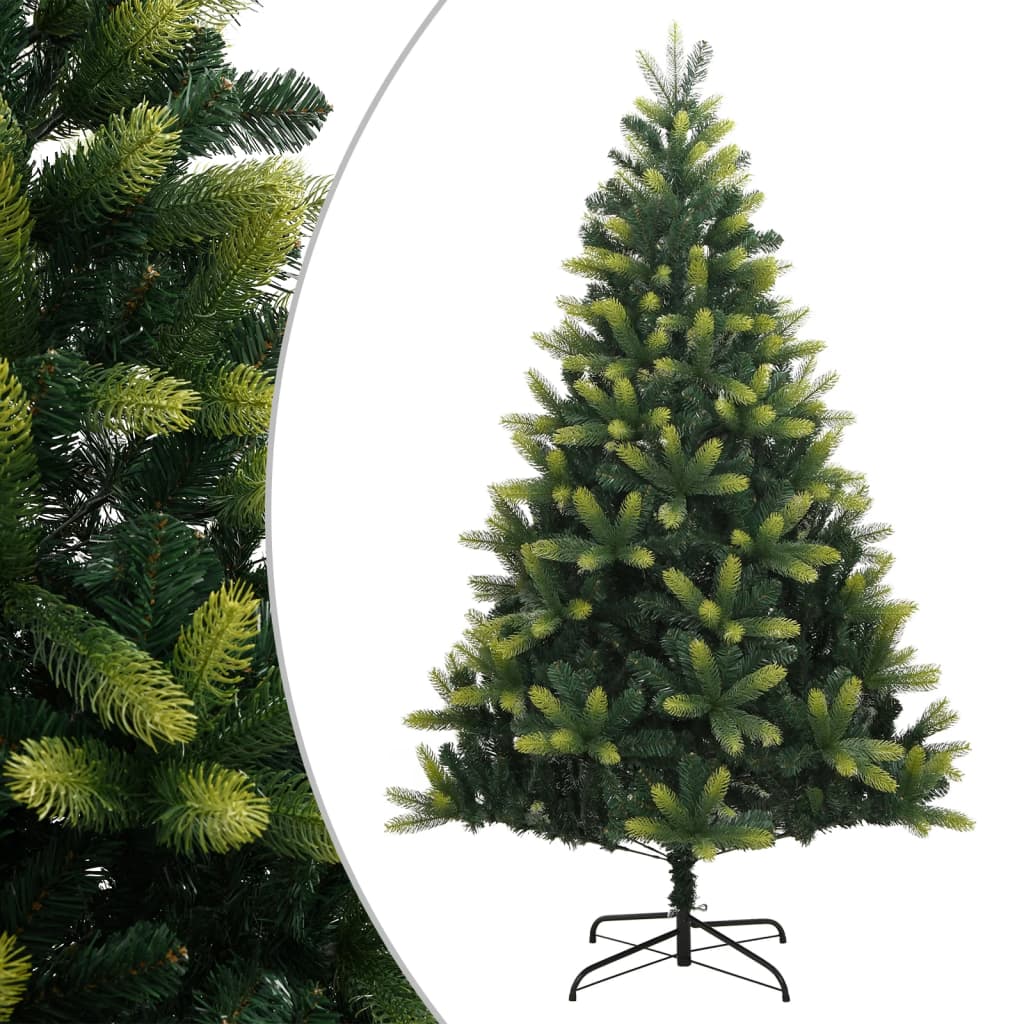 vidaXL Árbol de Navidad artificial con bisagras y soporte 180 cm