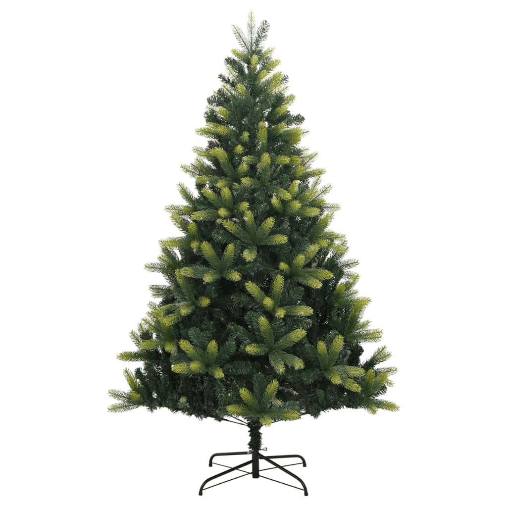 vidaXL Árbol de Navidad artificial con bisagras y soporte 180 cm