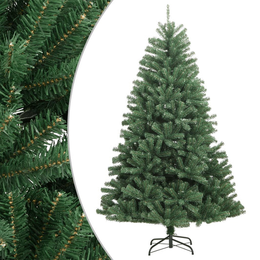 vidaXL Árbol de Navidad artificial con bisagras y soporte verde 120 cm