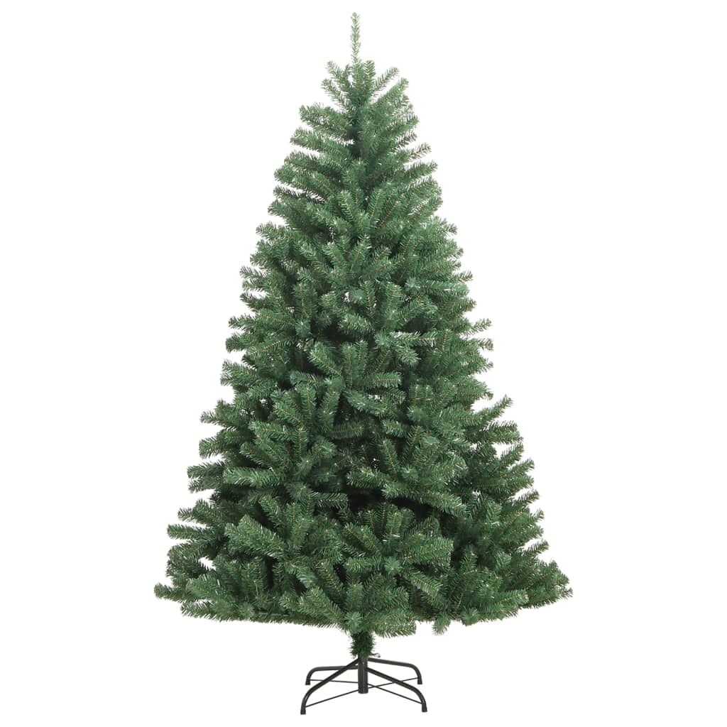 vidaXL Árbol de Navidad artificial con bisagras y soporte verde 150 cm