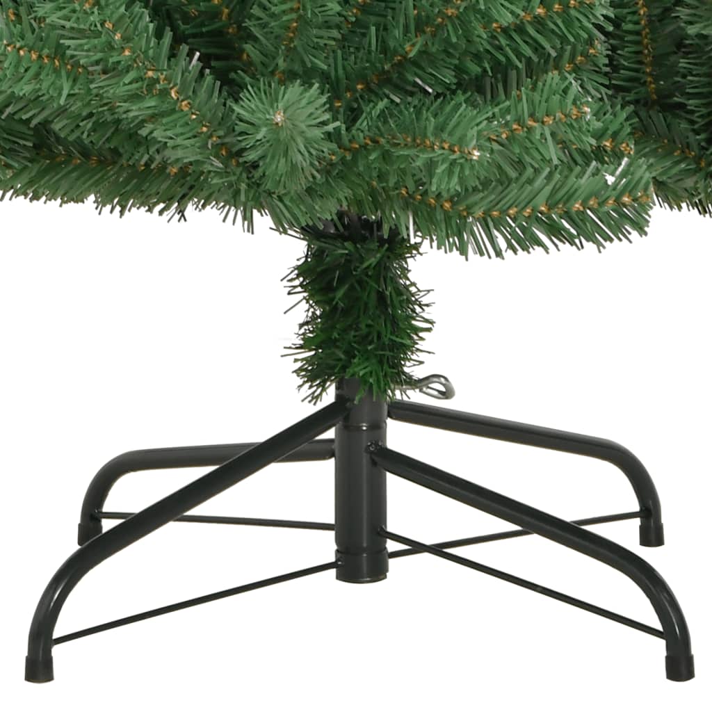 vidaXL Árbol de Navidad artificial con bisagras y soporte verde 150 cm