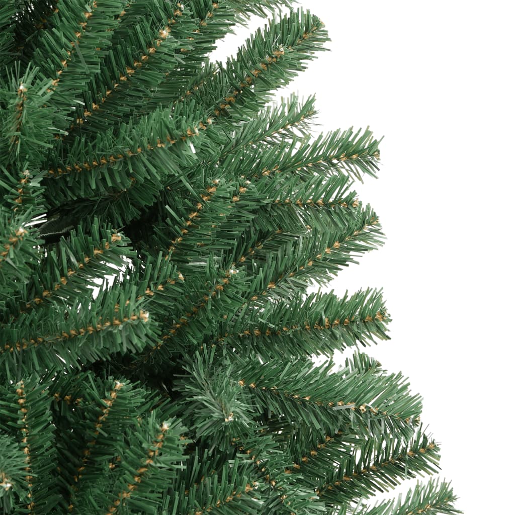 vidaXL Árbol de Navidad artificial con bisagras y soporte verde 150 cm