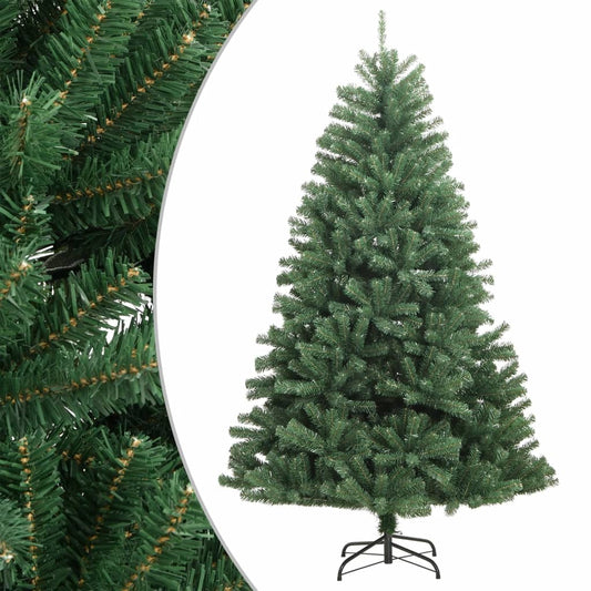 vidaXL Árbol de Navidad artificial con bisagras y soporte verde 180 cm