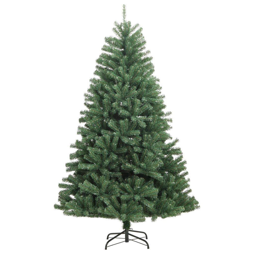 vidaXL Árbol de Navidad artificial con bisagras y soporte verde 180 cm