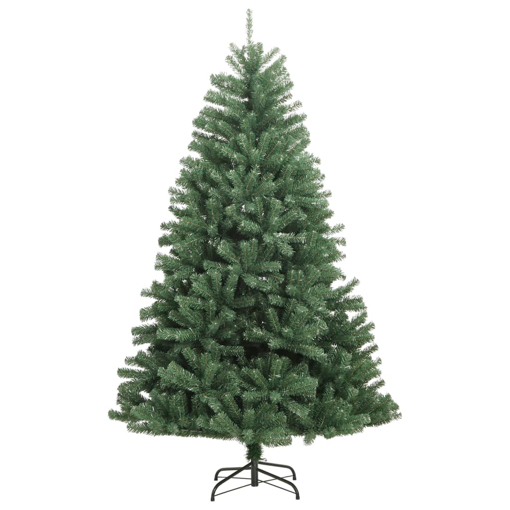 vidaXL Árbol de Navidad artificial con bisagras y soporte verde 270 cm